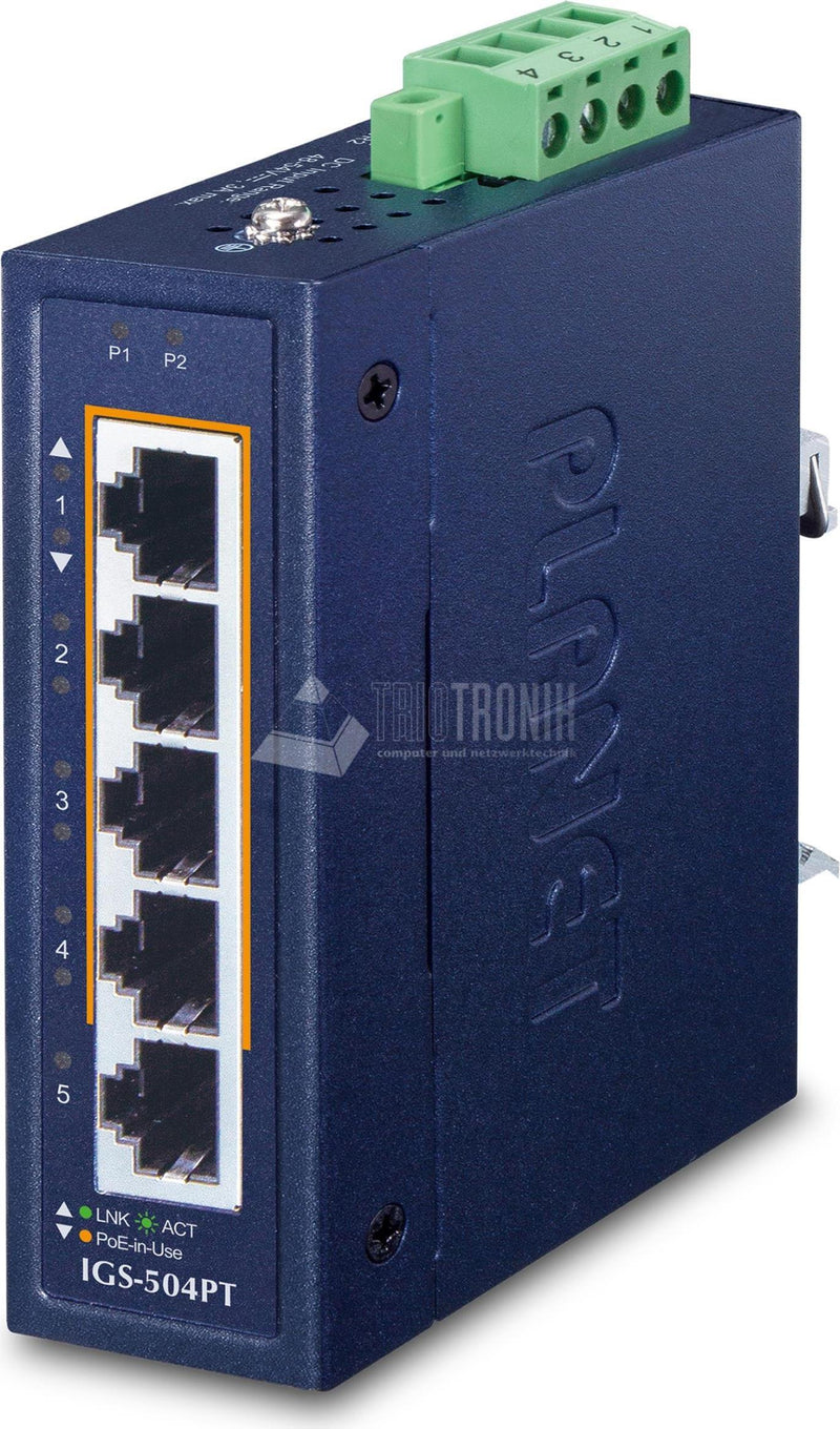 Planet Technology Netzwerk-Switch – 4 Ports, robust für Industrie