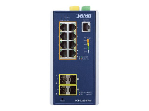 PLANET Switch – 8 PoE+ Ports, Wandmontage möglich