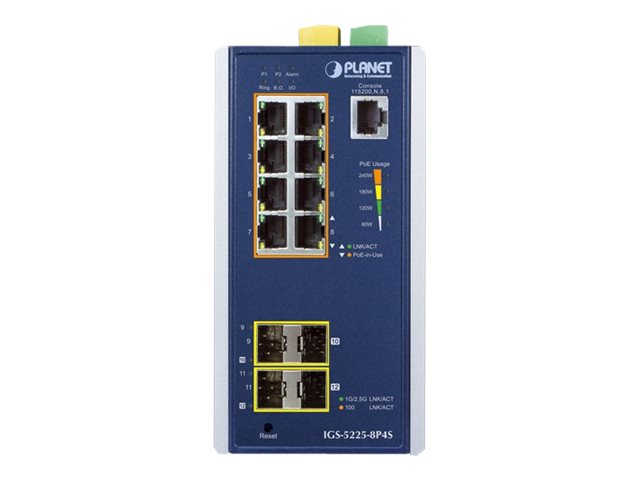 PLANET Switch – 8 PoE+ Ports, Wandmontage möglich
