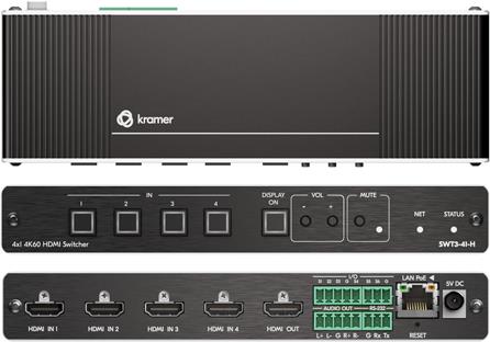 Kramer Video/Audio-Schalter – 4K-Auflösung, 4 HDMI-Anschlüsse