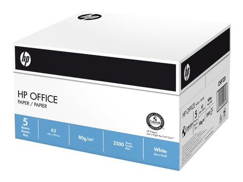 HP Office Papier A3 – 80 g/m², 5x500 Blatt für Laser- und Tintenstrahldrucker