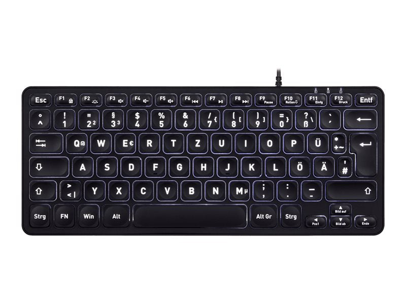 PERIXX Mini-Tastatur – Hinterleuchtet, Scherenschalter, USB-Anschluss