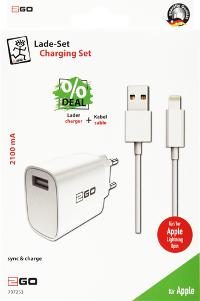 2GO Netz-Ladeset – Universal, inkl. Lightning-Kabel