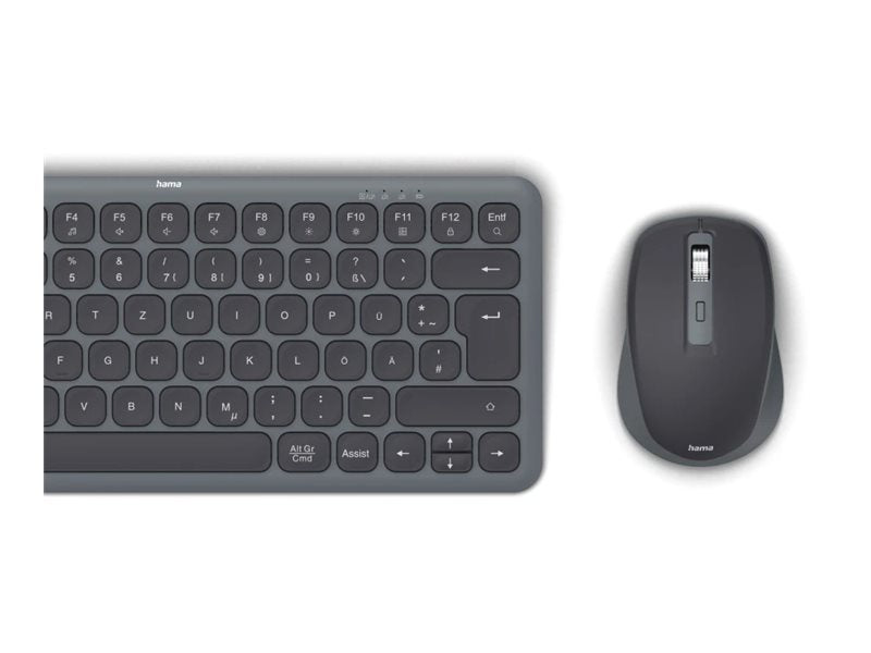 HAMA Kabelloses Tastatur-Maus-Set – Kompakt, für mehrere Geräte