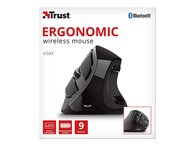 TRUST Voxx Vertikale Maus – Ergonomisch, Kabellos