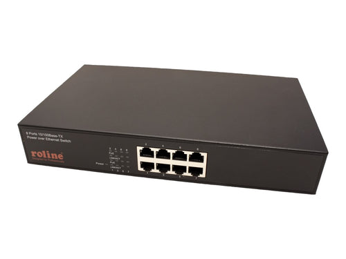 ROLINE PoE Fast Ethernet Switch – 8 Ports, 130W Leistung