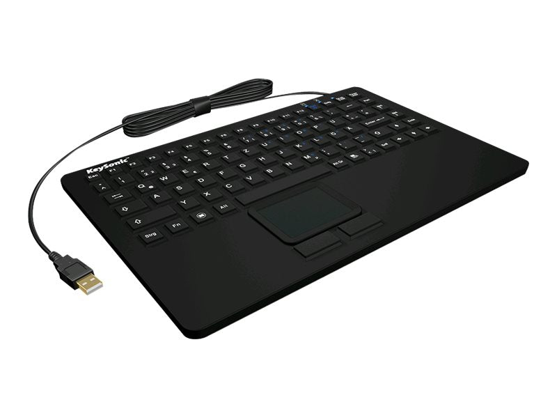 KEYSONIC Tastatur mit Touchpad – USB, robust & wasserfest