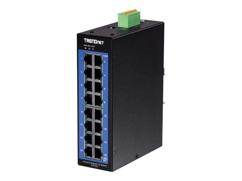 TRENDnet 16-Port Gigabit Switch – Für DIN-Schiene, Netzwerkverwaltung