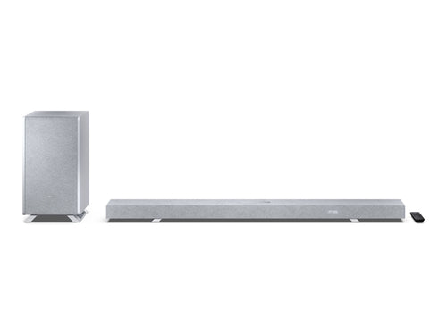 Sharp Soundbar mit kabellosem Subwoofer – Heimkino-Sound in Silber