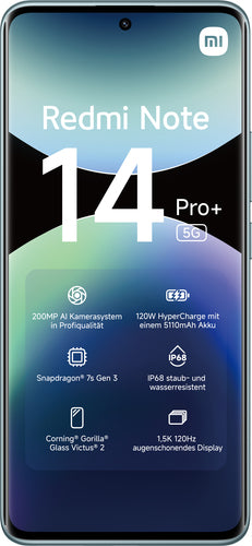 Xiaomi Redmi Note 14 Pro+ – 5G-Smartphone, wasser- und staubresistent