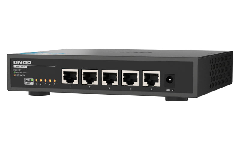 QNAP Netzwerk-Switch – 5 Ports, leise ohne Lüfter