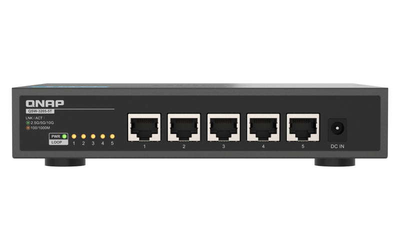 QNAP Netzwerk-Switch – 5 Ports, leise ohne Lüfter
