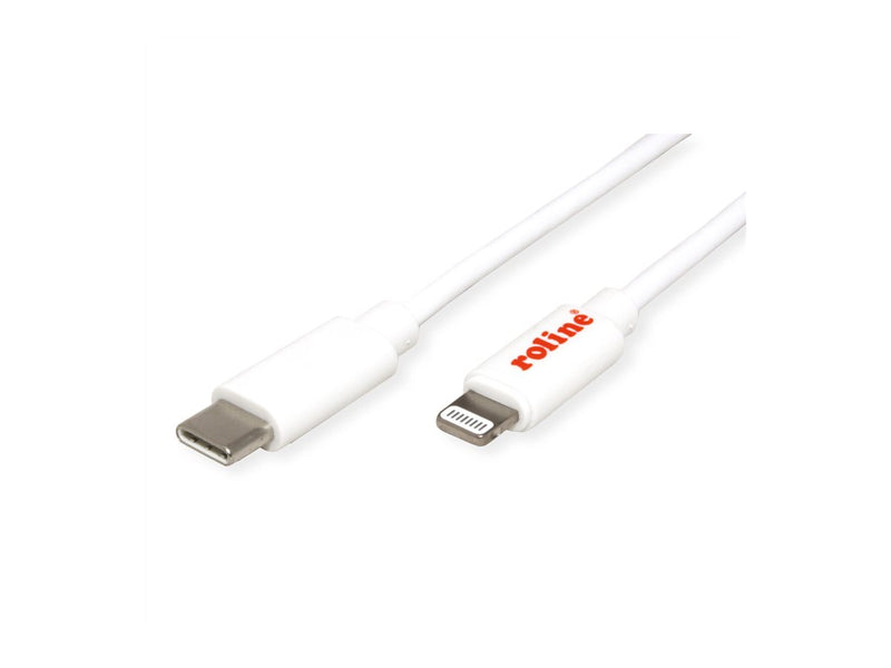 ROLINE Lightning-Kabel – 1 m, USB-C zu Lightning, Weiß