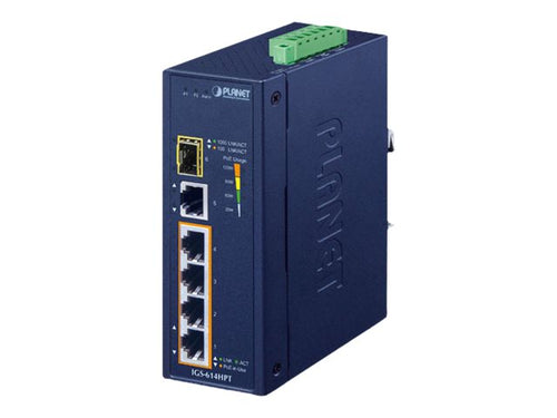 Planet Technology Netzwerk-Switch – 6 Ports, PoE+ Unterstützung