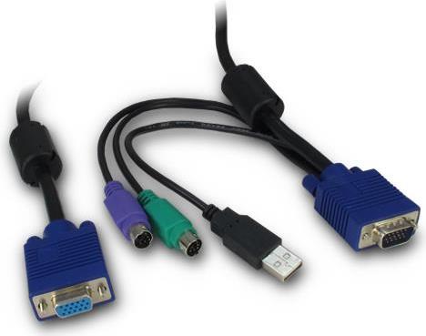 Intertech KVM-Kabel – 3 m, verbindet VGA/PS2/USB Geräte