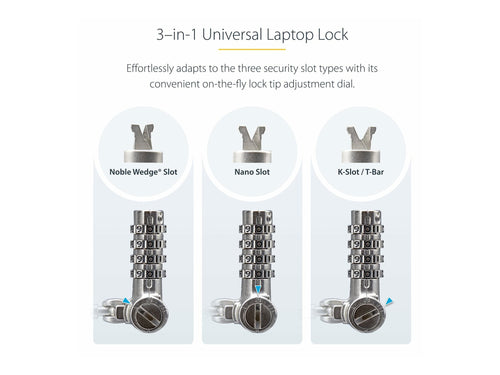 Startech Universal Laptopschloss – 25er-Pack, 2m Kabel