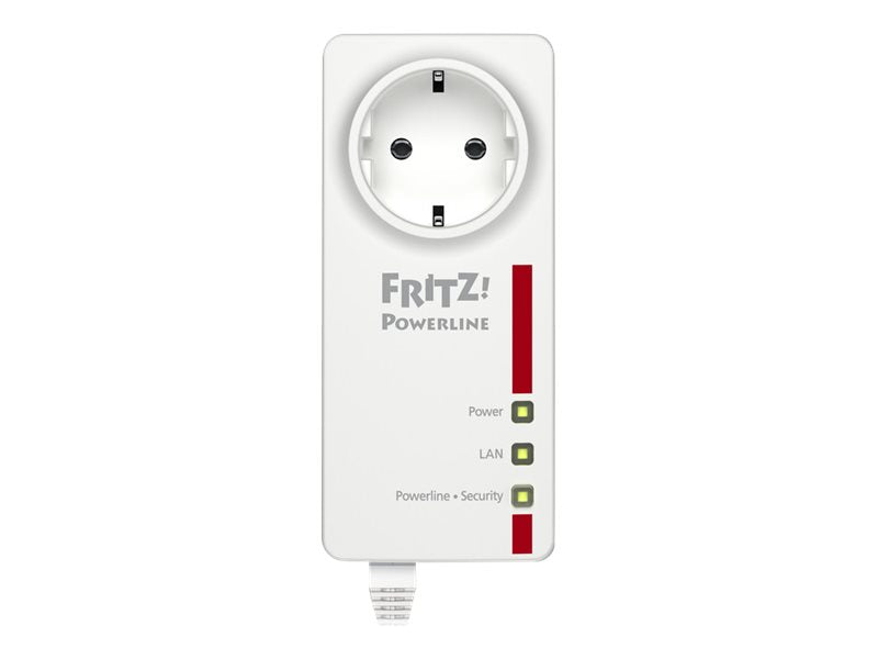 Fritz! Powerline-Adapter-Set – Integrierte Steckdose, 2 Gigabit-Anschlüsse