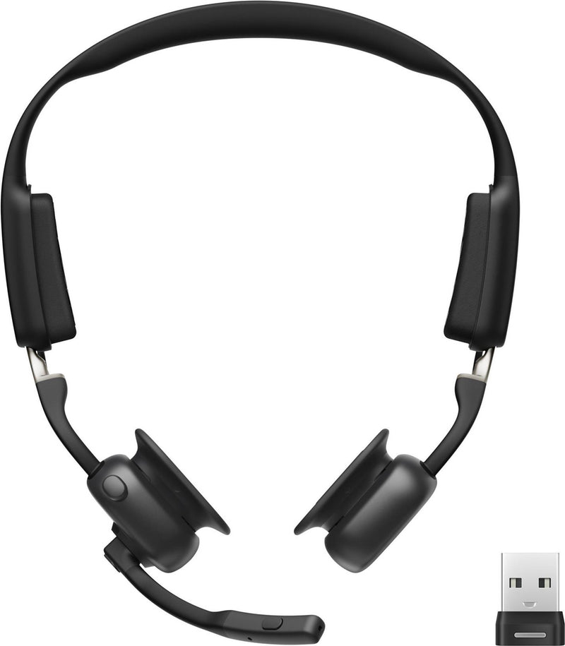 Shokz OpenMeet UC Headset – Offenes Ohr, Bluetooth, USB-A Adapter