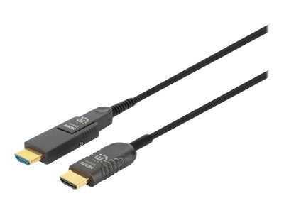Manhattan HDMI-Glasfaserkabel – 4K, 50 m, abnehmbarer Stecker