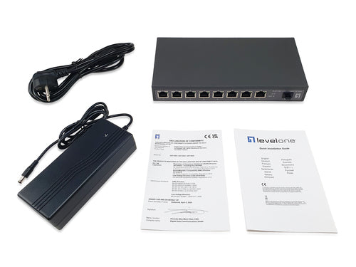 LevelOne Netzwerk-Switch – 9 Ports, Power over Ethernet