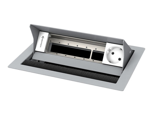Kindermann CablePort – 4-fach Steckdosengehäuse, silber