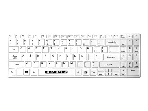 MAN & MACHINE Flache Tastatur – Staubabweisend, Antimikrobiell