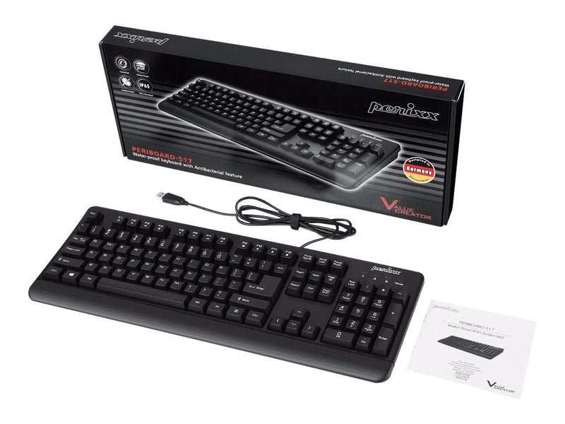 PERIXX Tastatur – Wasser- und staubdicht, USB-Anschluss