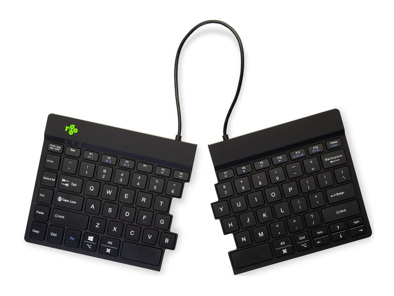 R-GO TOOLS Ergonomische Tastatur – Kabellos, mit Pauseanzeige