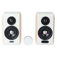 Edifier Bluetooth Lautsprecher – Holz/Weiß, ideal für Büro & Zuhause