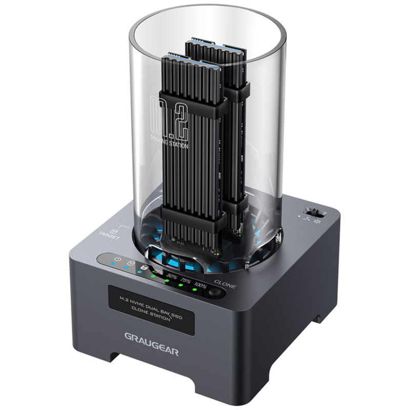 Graugear SSD Klonstation – M.2 NVMe mit Lüfter, 20 Gbit/s