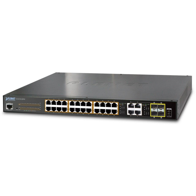 Planet Technology Netzwerk-Switch – 24 PoE+ Ports, Gigabit Ethernet