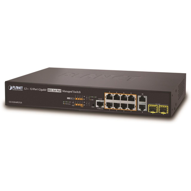 Planet Technology 8-Port Managed Switch – PoE+ für effizientes Netzwerk