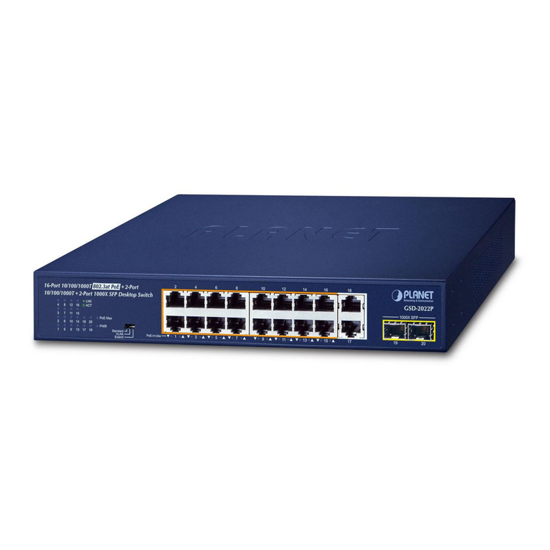 PLANET Switch – 16 PoE+ Ports für einfache Netzwerke