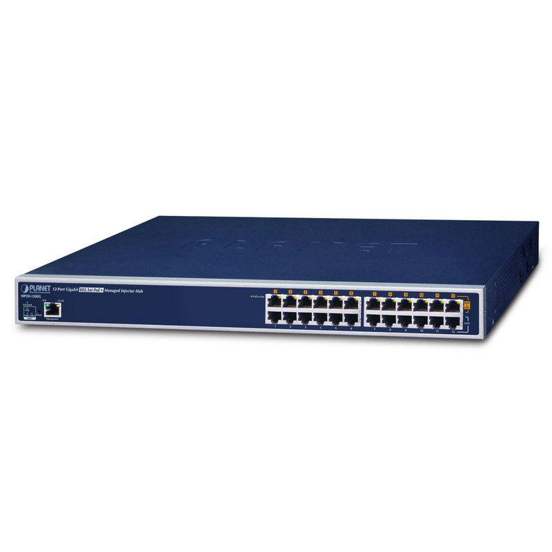 Planet Technology 12-Port Gigabit PoE+ Injector – Strom für Netzwerkgeräte