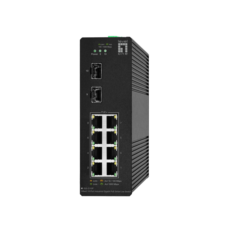 LevelOne Netzwerk-Switch – 10 Anschlüsse, PoE+ Unterstützung