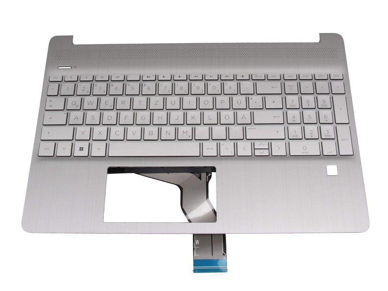 HP Laptop-Ersatzteil – Cover mit deutscher Tastatur, silber