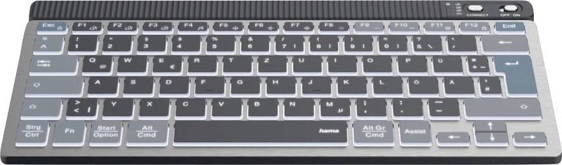 HAMA Kabellose Multi-Device-Tastatur – Beleuchtet, kompakt