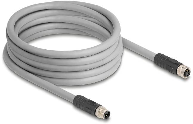 Delock M12 Kabel – 5-Pin, 5m, robust für bewegliche Anwendungen