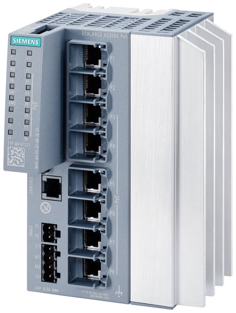 Siemens Netzwerk-Switch – 8 Ports, Power over Ethernet