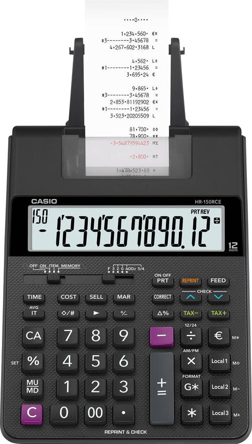 CASIO Druckrechner – 12-stelliges Display, Batterie
