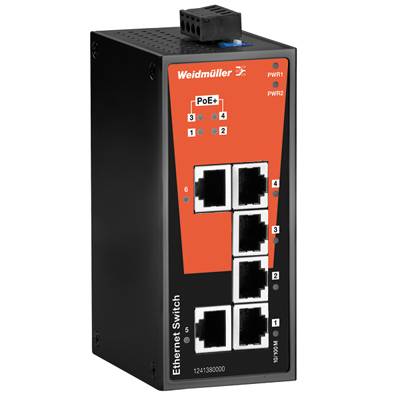 Weidmüller Industrieswitch – 2 Ethernet-Ports, 4 PoE-Anschlüsse
