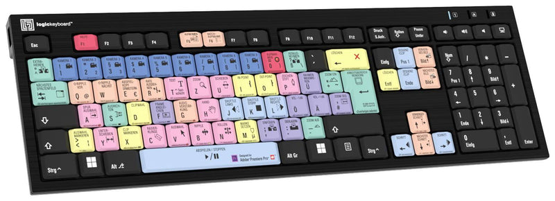LOGIC-KEYBOARD Kabel-Tastatur – Für Adobe Premiere Pro, Deutsch