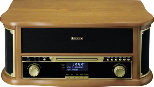 LENCO Musikcenter – Holzoptik, CD & Kassettendeck
