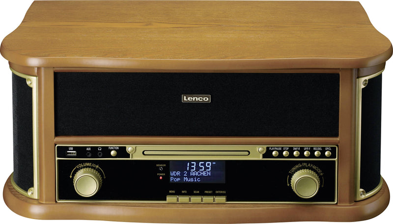 LENCO Musikcenter – Holzoptik, CD & Kassettendeck