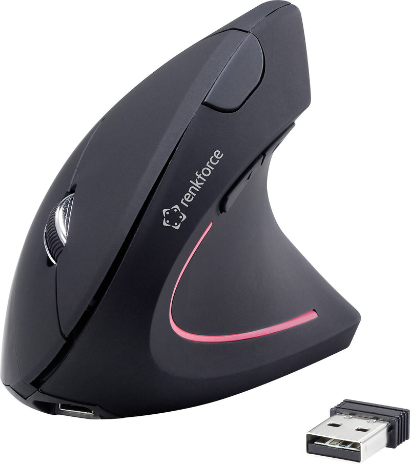 Renkforce Vertikale Maus – Kabellos, Ergonomisch für Rechtshänder