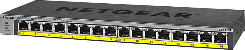 NETGEAR 16-Port Switch – Gigabit, PoE+ für einfache Netzwerkerweiterung