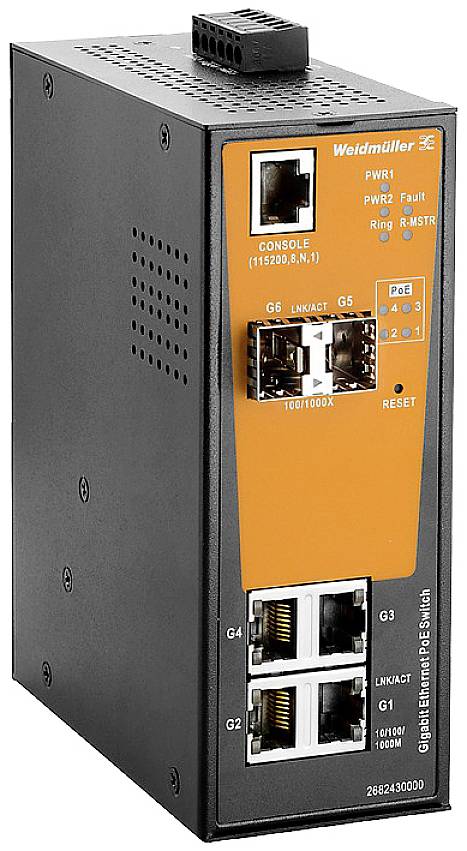 Weidmüller Ethernet Switch – 6 Ports, PoE für Industrie