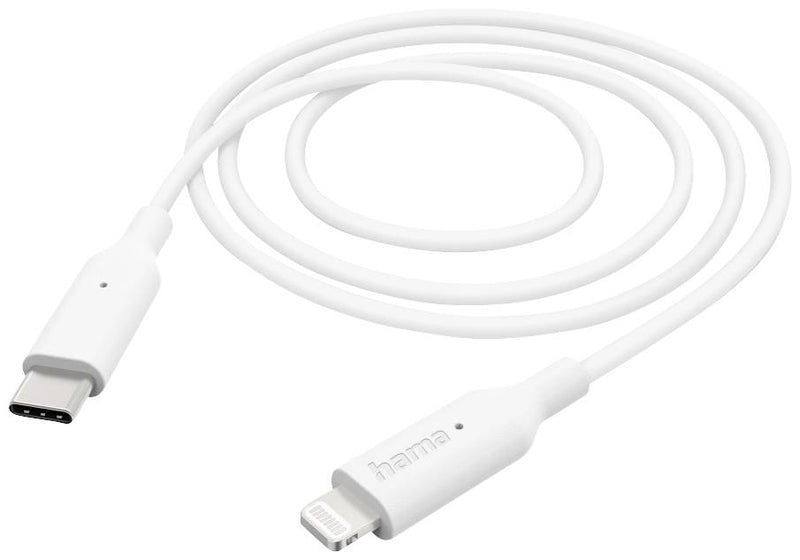 HAMA USB-Ladekabel – Lightning zu USB-C, 1 m, Weiß