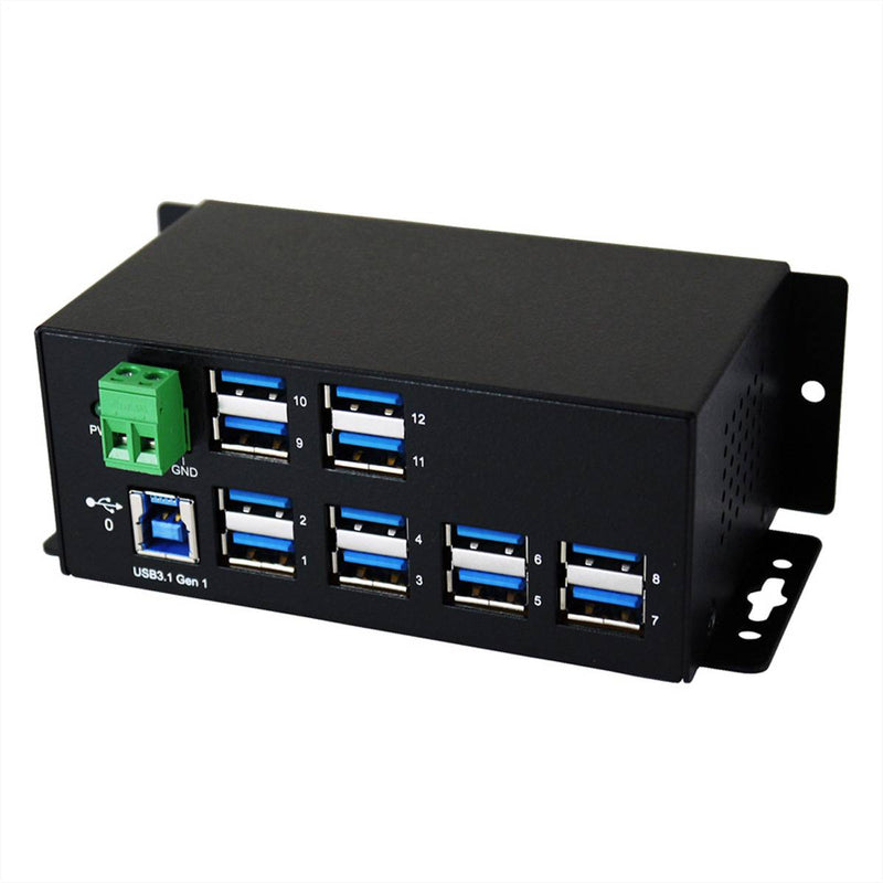 Exsys USB 3.0 Hub – 12 Ports, Überspannungsschutz
