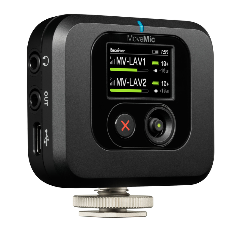 Shure MoveMic Audioempfänger – Drahtlos, 30 m Reichweite